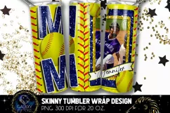 Add Photo Blue Softball Mom Tumbler Design, Softball Mom Product Image 2