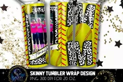 Add Photo Leopard Softball Mom Tumbler Design, Softball Mom Product Image 1