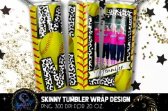 Add Photo Leopard Softball Mom Tumbler Design, Softball Mom Product Image 2