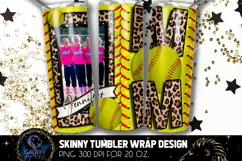 Add Photo Leopard Softball Mom Tumbler Design, Softball Mom Product Image 1