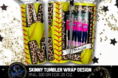Add Photo Leopard Softball Mom Tumbler Design, Softball Mom Product Image 2
