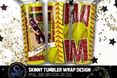Add Photo Maroon Softball Mom Tumbler Design, Softball Mom Product Image 1