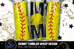 Black Softball Mom Tumbler Design, Softball Mom Sublimation Product Image 1