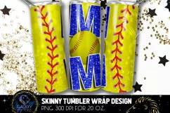 Blue Softball Mom Tumbler Design, Softball Mom Sublimation Product Image 1