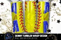 Blue Softball Mom Tumbler Design, Softball Mom Sublimation Product Image 2