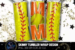Orange Softball Mom Tumbler Design, Softball Mom Sublimation Product Image 1