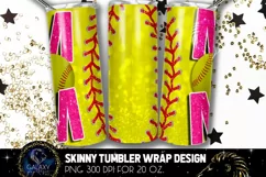 Pink Softball Mom Tumbler Design, Softball Mom Sublimation Product Image 2