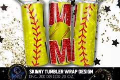 Red Softball Mom Tumbler Design, Softball Mom Sublimation Product Image 1