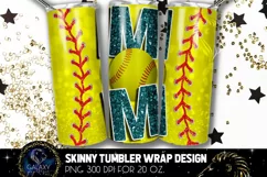 Teal Softball Mom Tumbler Design, Softball Mom Sublimation Product Image 1