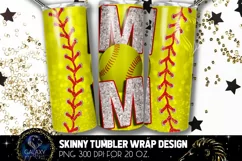 White Softball Mom Tumbler Design, Softball Mom Sublimation Product Image 1