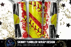Black Softball Mom Tumbler Design, Softball Mom Sublimation Product Image 2