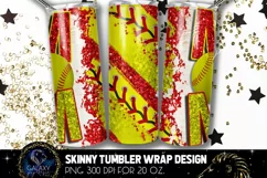 Red Softball Mom Tumbler Design, Softball Mom Sublimation Product Image 2