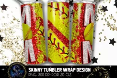 White Softball Mom Tumbler Design, Softball Mom Sublimation Product Image 2