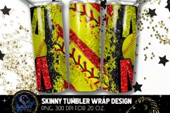 Black Softball Mom Tumbler Design, Softball Mom Sublimation Product Image 2