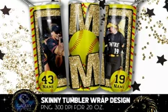 Add Photo Gold Softball Mom Tumbler Design, Softball Mom Product Image 1