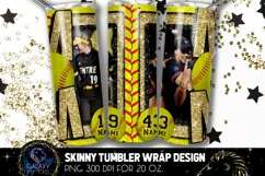 Add Photo Gold Softball Mom Tumbler Design, Softball Mom Product Image 2