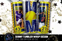 Add Photo Blue Softball Mom Tumbler Design, Softball Mom Product Image 1