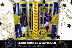 Add Photo Blue Softball Mom Tumbler Design, Softball Mom Product Image 2