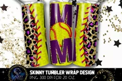 Leopard Softball Mom Tumbler Design, Softball Mom Tumbler Product Image 1