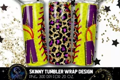 Leopard Softball Mom Tumbler Design, Softball Mom Tumbler Product Image 2