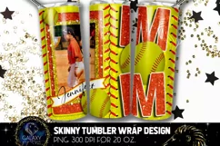 Add Photo Orange Softball Mom Tumbler Design, Softball Mom Product Image 1