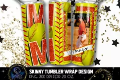 Add Photo Orange Softball Mom Tumbler Design, Softball Mom Product Image 2