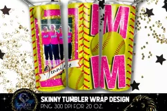 Add Photo Pink Softball Mom Tumbler Design, Softball Mom Product Image 1