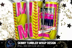 Add Photo Pink Softball Mom Tumbler Design, Softball Mom Product Image 2