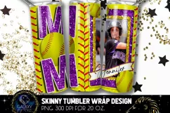 Add Photo Purple Softball Mom Tumbler Design, Softball Mom Product Image 2