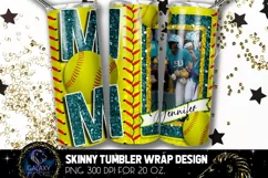 Add Photo Teal Softball Mom Tumbler Design, Softball Mom Product Image 2
