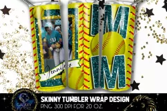 Add Photo Teal Softball Mom Tumbler Design, Softball Mom Product Image 1