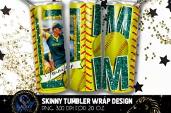 Add Photo Teal Softball Mom Tumbler Design, Softball Mom Product Image 1