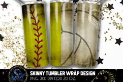 Vintage Softball Volleyball Tumbler Sublimation Design Product Image 1