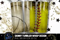 Vintage Softball Volleyball Tumbler Sublimation Design Product Image 2