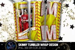 Add Photo White Softball Mom Tumbler Design, Softball Mom Product Image 1