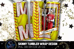 Add Photo White Softball Mom Tumbler Design, Softball Mom Product Image 2