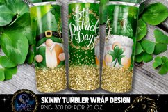 Gnome St Patricks Day 20 Oz. Skinny Tumbler Wrap Sublimation Product Image 1