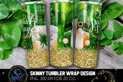 Gnome St Patricks Day 20 Oz. Skinny Tumbler Wrap Sublimation Product Image 2