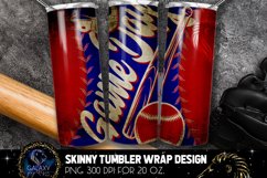 Blue Red Game Day Baseball Tumbler Sublimation, Vintage Product Image 1