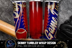Blue Red Game Day Baseball Tumbler Sublimation, Vintage Product Image 2