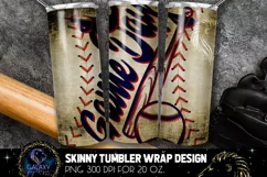 Blue Red Game Day Baseball Tumbler Sublimation, Vintage Product Image 1
