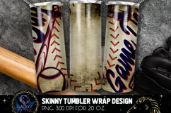 Blue Red Game Day Baseball Tumbler Sublimation, Vintage Product Image 2
