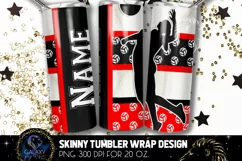 Add Text Volleyball Tumbler Sublimation PNG - Black Red Product Image 1
