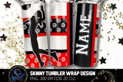 Add Text Volleyball Tumbler Sublimation PNG - Black Red Product Image 2