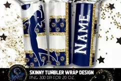 Add Text Volleyball Tumbler Sublimation PNG - Blue Gold Product Image 2