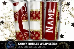 Add Text Volleyball Tumbler Sublimation PNG - Maroon Gold Product Image 2