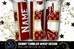 Add Text Volleyball Tumbler Sublimation PNG - Maroon Gold Product Image 1