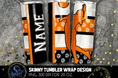 Add Text Volleyball Tumbler Sublimation PNG - Black Orange Product Image 1