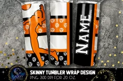 Add Text Volleyball Tumbler Sublimation PNG - Black Orange Product Image 2