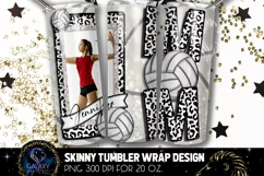 Add Photo Leopard Volleyball Mom Tumbler Design, Volleyball Product Image 1